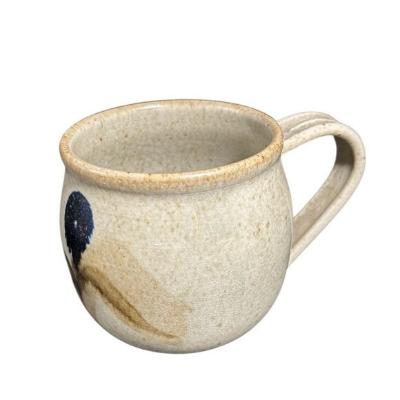 Vintage Art Pottery Stoneware Large 16 oz Coffee Tea Mug Cup Signed by Artisan - Picture 2 of 9